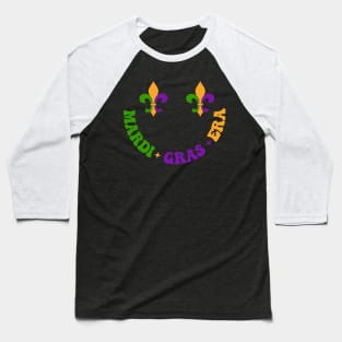 In My Mardi Gras Era Faux Sequin, Fleur De Lis, Mardi Gras Beads Glitter Fat Tuesday (2 Sided) Baseball T-Shirt